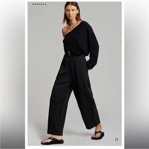 The Frankie Shop Mia Belted Barrel Pant Black Size Small